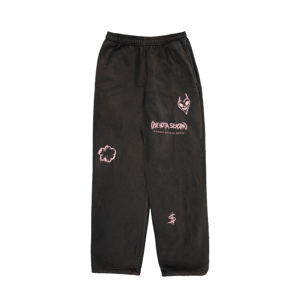Bichota Season Icons Washed Black Sweatpants